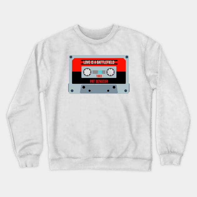 Pat Benatar Classic Retro Cassette Crewneck Sweatshirt by PowelCastStudio